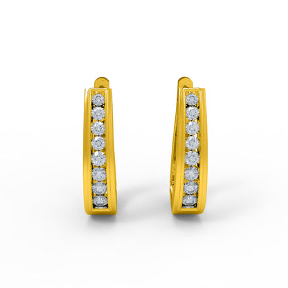 Orecchino da donna da indossare ogni giorno in argento sterling RKC 925 con rosa 14k sopra il prodotto Peso 5,80 GM Altezza 20,00 MM
