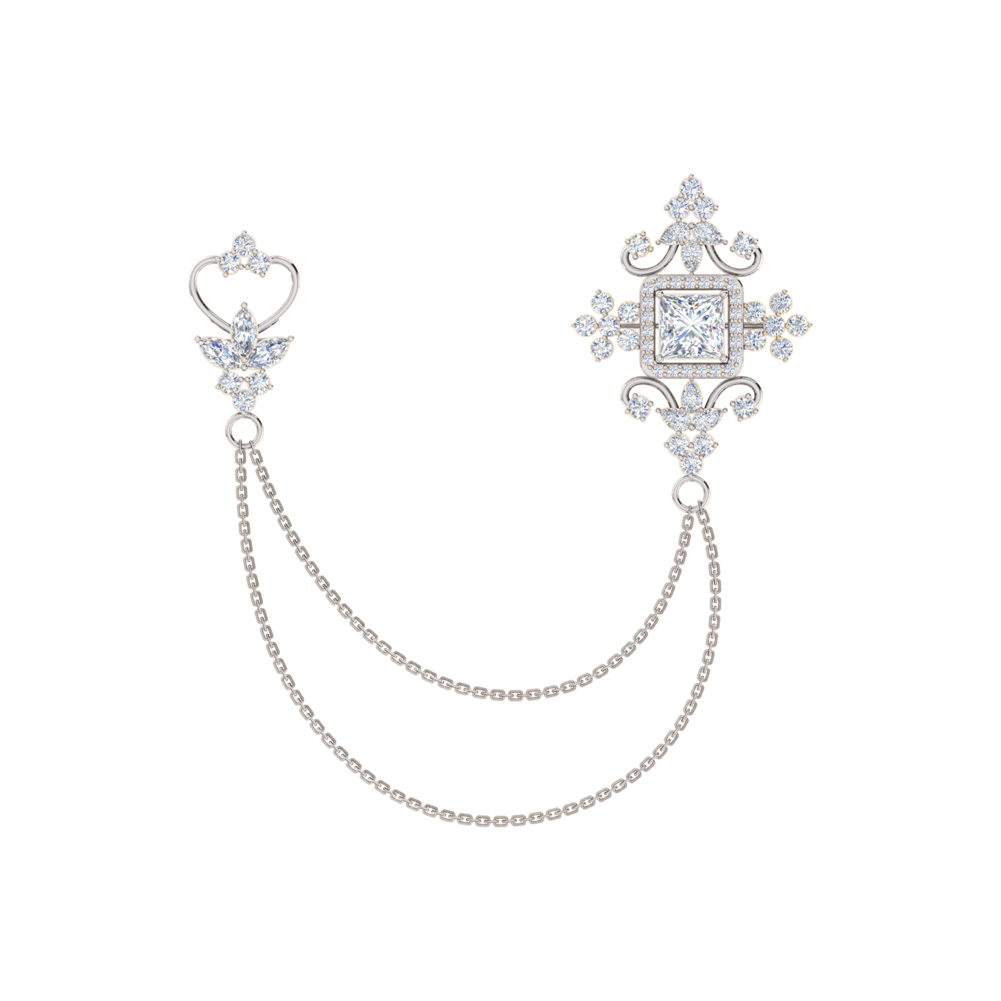 Spilla RKC Moissanite in argento sterling 925, prodotto placcato in oro rosa 14 carati, peso 6,10 GM, altezza 40,50 MM