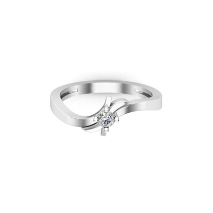 Anello di fidanzamento rotondo in moissanite RKC da 0,17 ct, argento 925 placcato in oro bianco per donna, peso 3 g e larghezza 2 mm