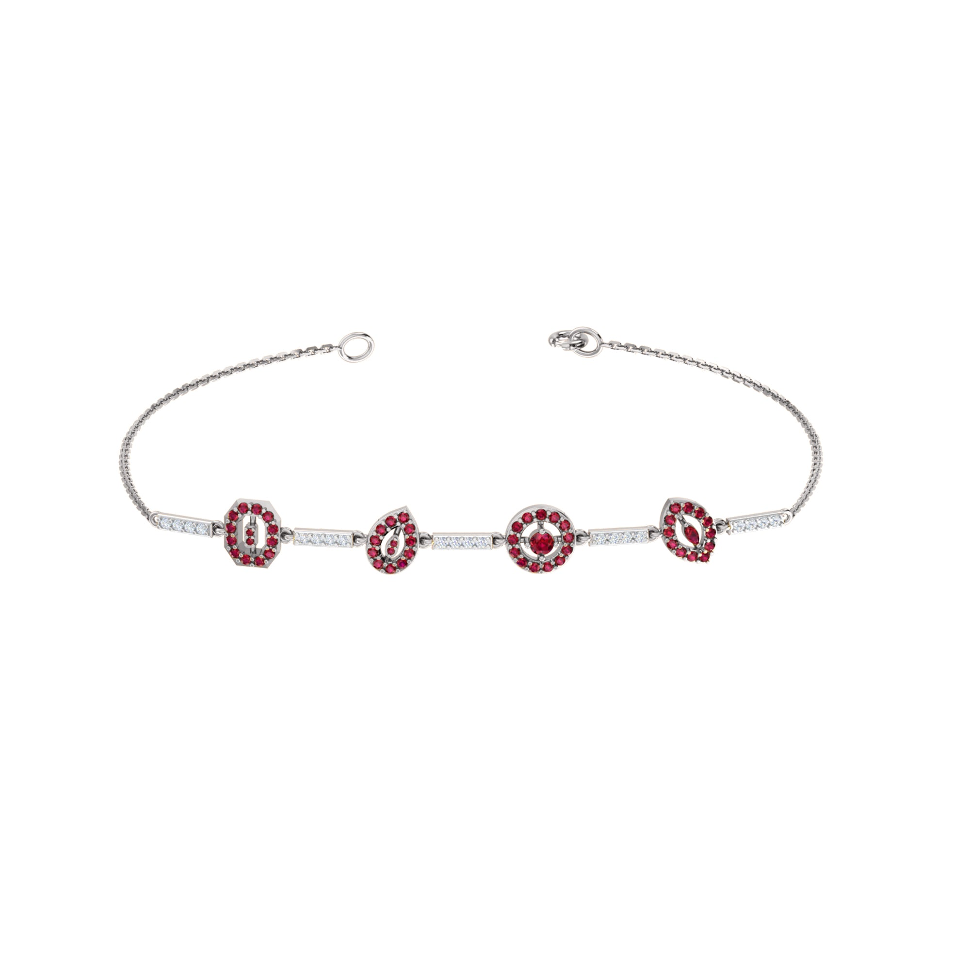 RKC Damenarmband aus 925er-Sterlingsilber, 1,16 Karat, 14 Karat Weißgold vergoldet, Gewicht 5,20 g, Höhe 81,30 mm