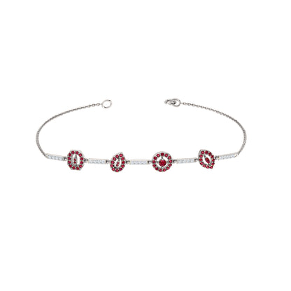 RKC Damenarmband aus 925er-Sterlingsilber, 1,16 Karat, 14 Karat Weißgold vergoldet, Gewicht 5,20 g, Höhe 81,30 mm