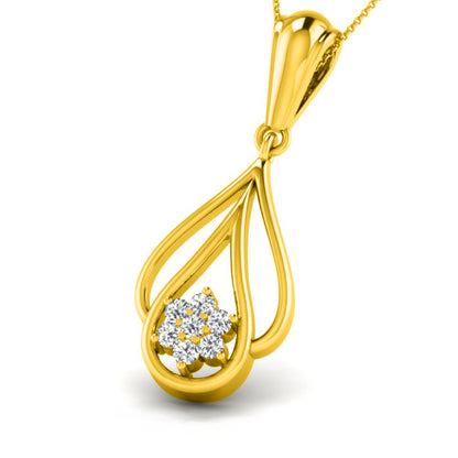 Ciondolo da donna in argento sterling RKC con goccia di moissanite da 0,31 ct, finitura in oro bianco 14 carati, peso 3,5 g, altezza 26,5 mm