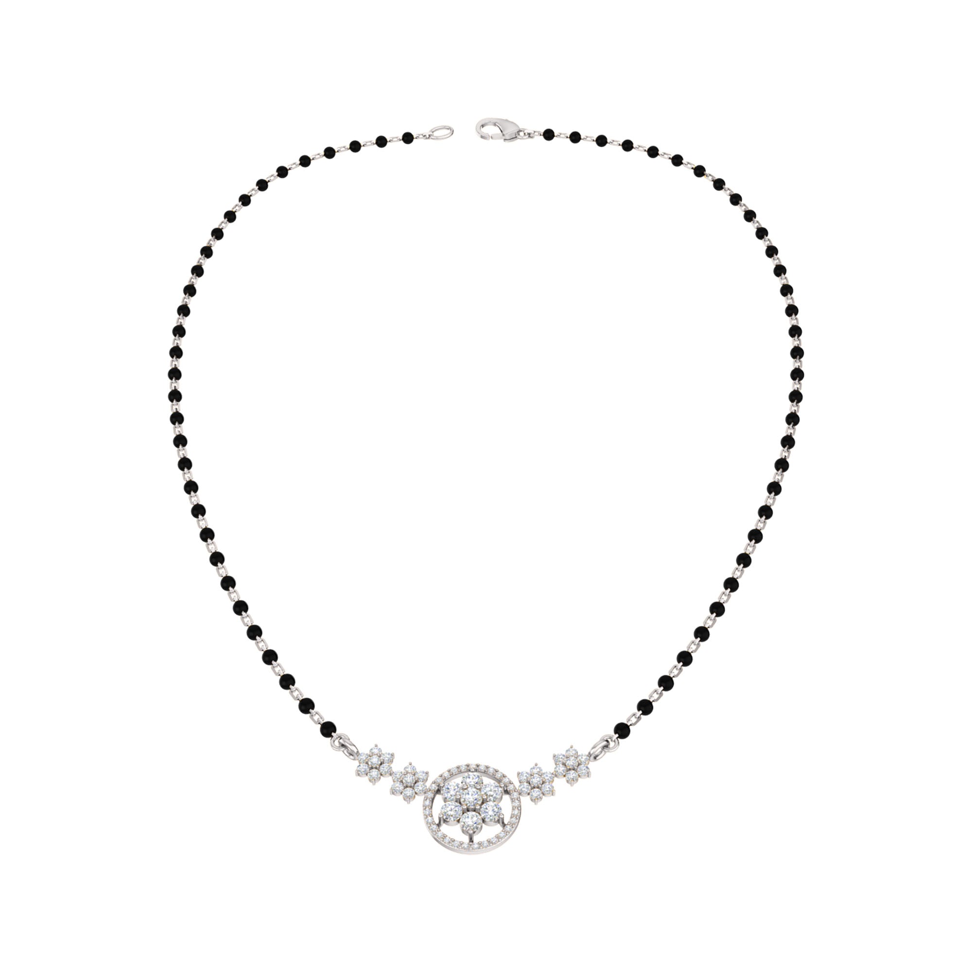 RKC Moissanite da 0,98 ct da donna Mangalsutra in argento 925 placcato in oro bianco 14k Peso del prodotto 3,20 g Altezza 14,00 mm