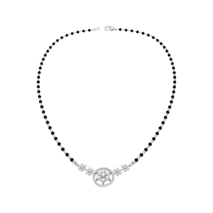 RKC Moissanite da 0,98 ct da donna Mangalsutra in argento 925 placcato in oro bianco 14k Peso del prodotto 3,20 g Altezza 14,00 mm