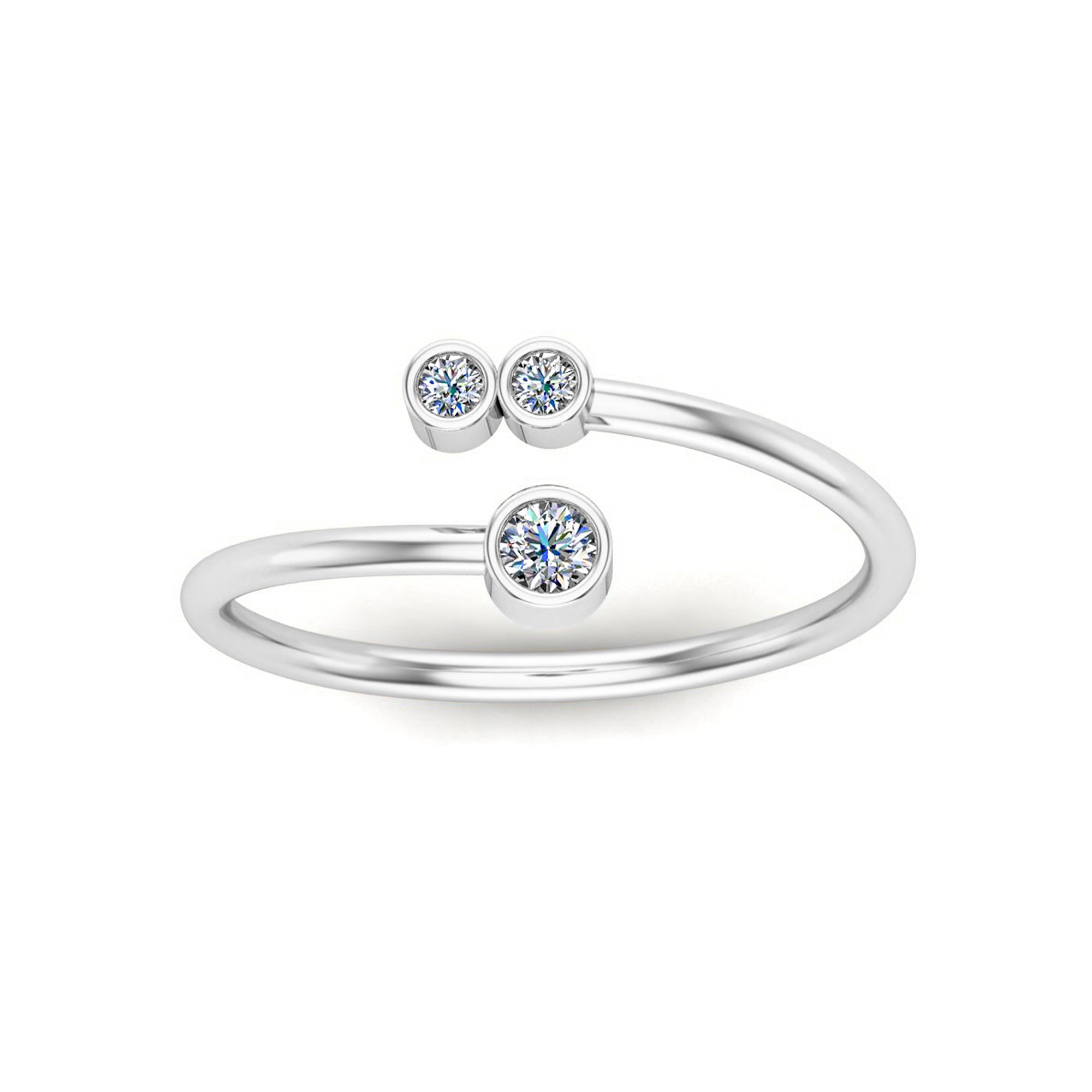 RKC 925 Argento Moissanite Fascia aperta per la sua promessa Anello bypass Fascia placcata oro rosa 14 carati Peso 1,6 g