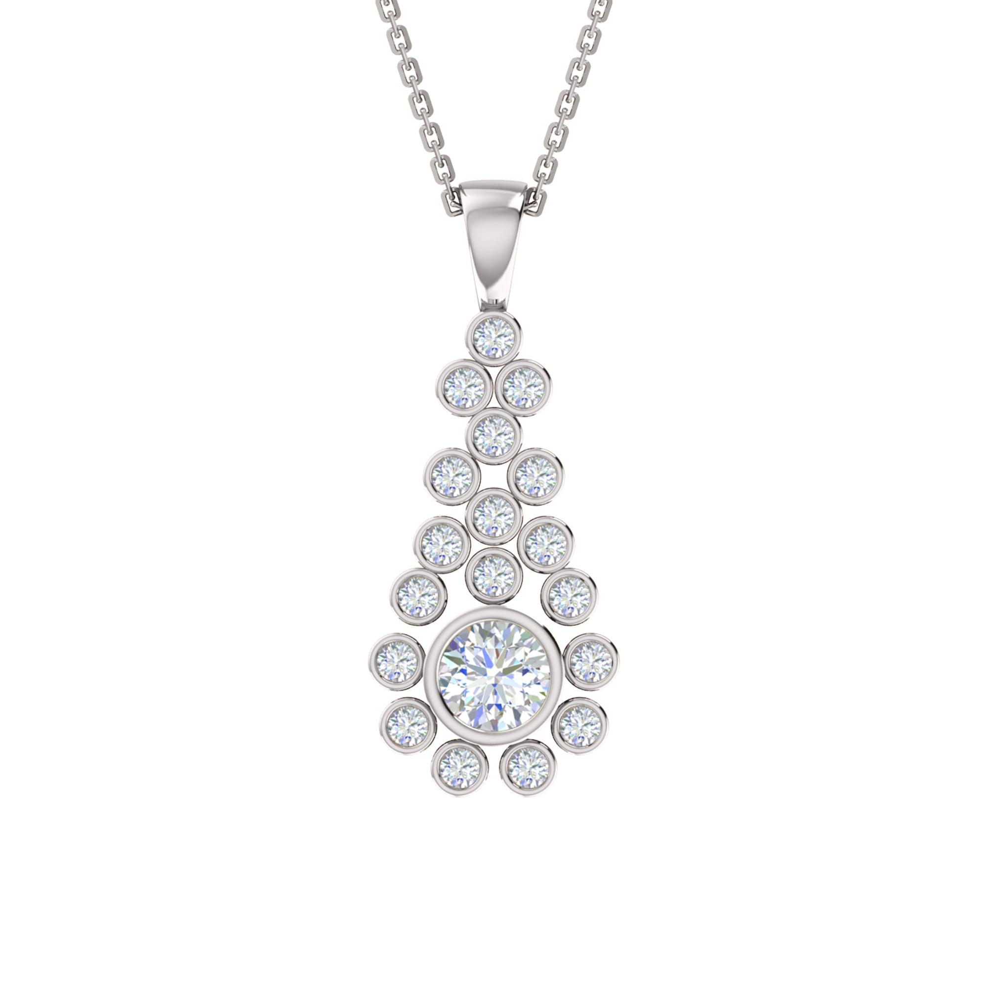 RKC 2,38 CT Moissanit-Tropfenanhänger, 925er Silberschmuck, 14 Karat Roségold vergoldet, Gewicht 6,50 g, Höhe 38,00 mm
