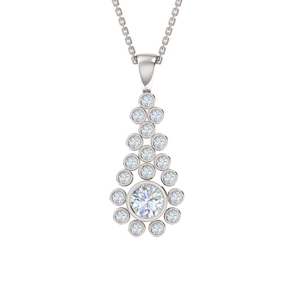 RKC 2,38 CT Moissanit-Tropfenanhänger, 925er Silberschmuck, 14 Karat Roségold vergoldet, Gewicht 6,50 g, Höhe 38,00 mm