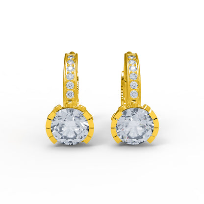 RKC Clip-On-Ohrring aus 925er-Sterlingsilber für Damen, 14 Karat Rose, Produktgewicht: 2,80 GM, Höhe: 14,00 mm