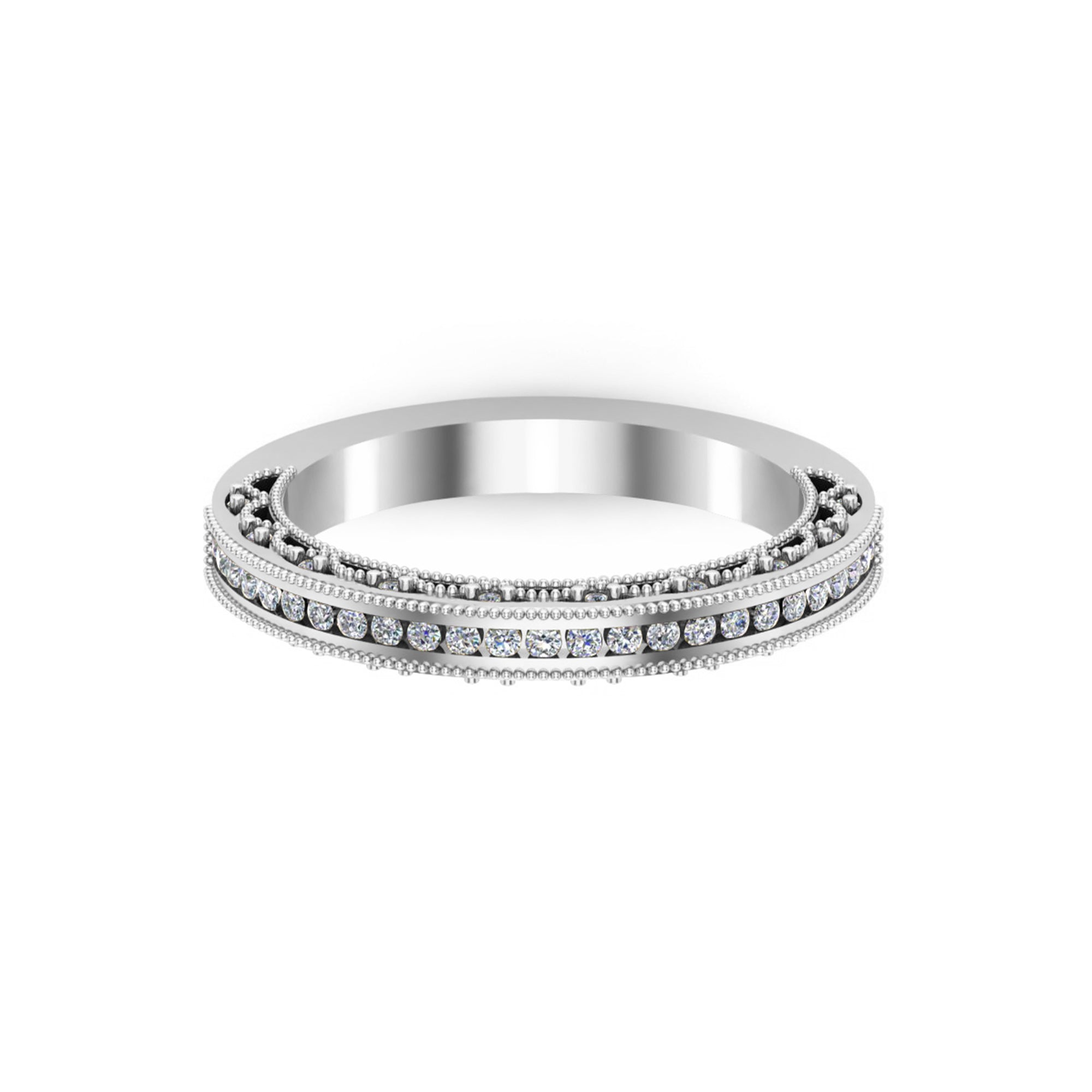 RKC Rundschliff-Moissanit-Ewigkeitsring für Damen, 925er-Silber, plattiert mit 14 Karat Gelbgold, Gewicht 3,30 g, Breite 2,50 mm
