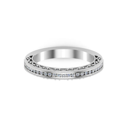 RKC Rundschliff-Moissanit-Ewigkeitsring für Damen, 925er-Silber, plattiert mit 14 Karat Gelbgold, Gewicht 3,30 g, Breite 2,50 mm