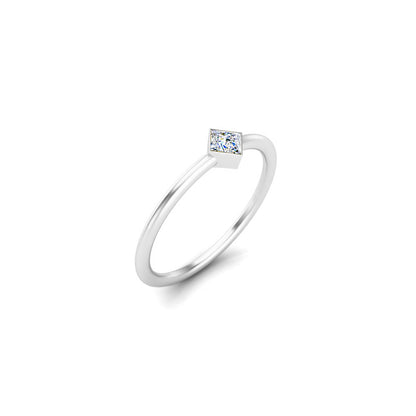 RKC Princess Cut Moissanit Solitär Verlobungsring 925 Silber 14K Roségold vergoldet