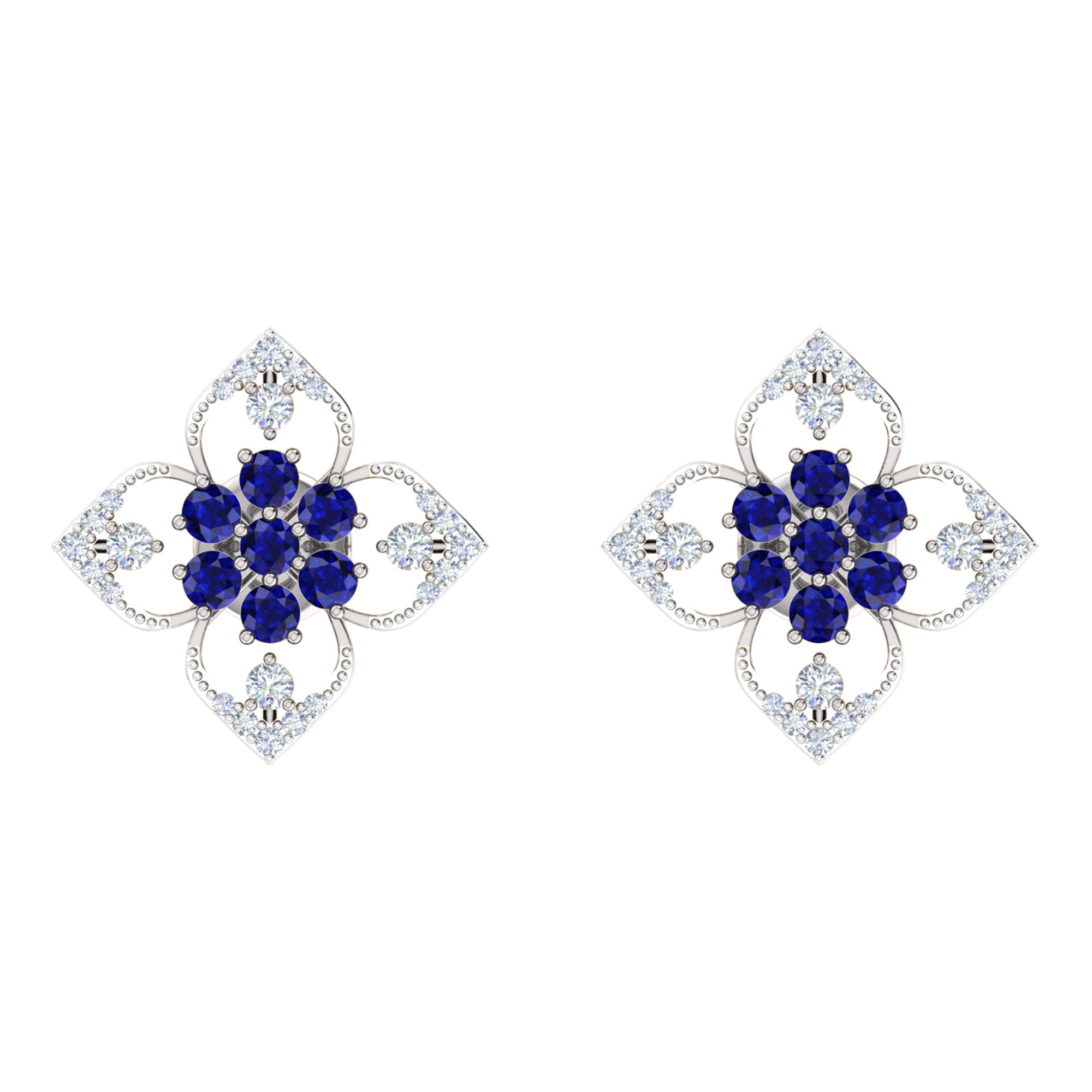 RKC 925 Sterling Silber Damen-Ohrring mit Blumenmuster für den täglichen Gebrauch, 14 Karat Gelb, Produktgewicht: 2,80 GM, Höhe: 14,70 mm