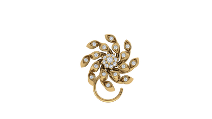 RKC JEWELRY Damen-Nasennadel mit Blumenmuster, 925er Sterlingsilber, 14 Karat Roségold vergoldet, Gewicht 1,30 g
