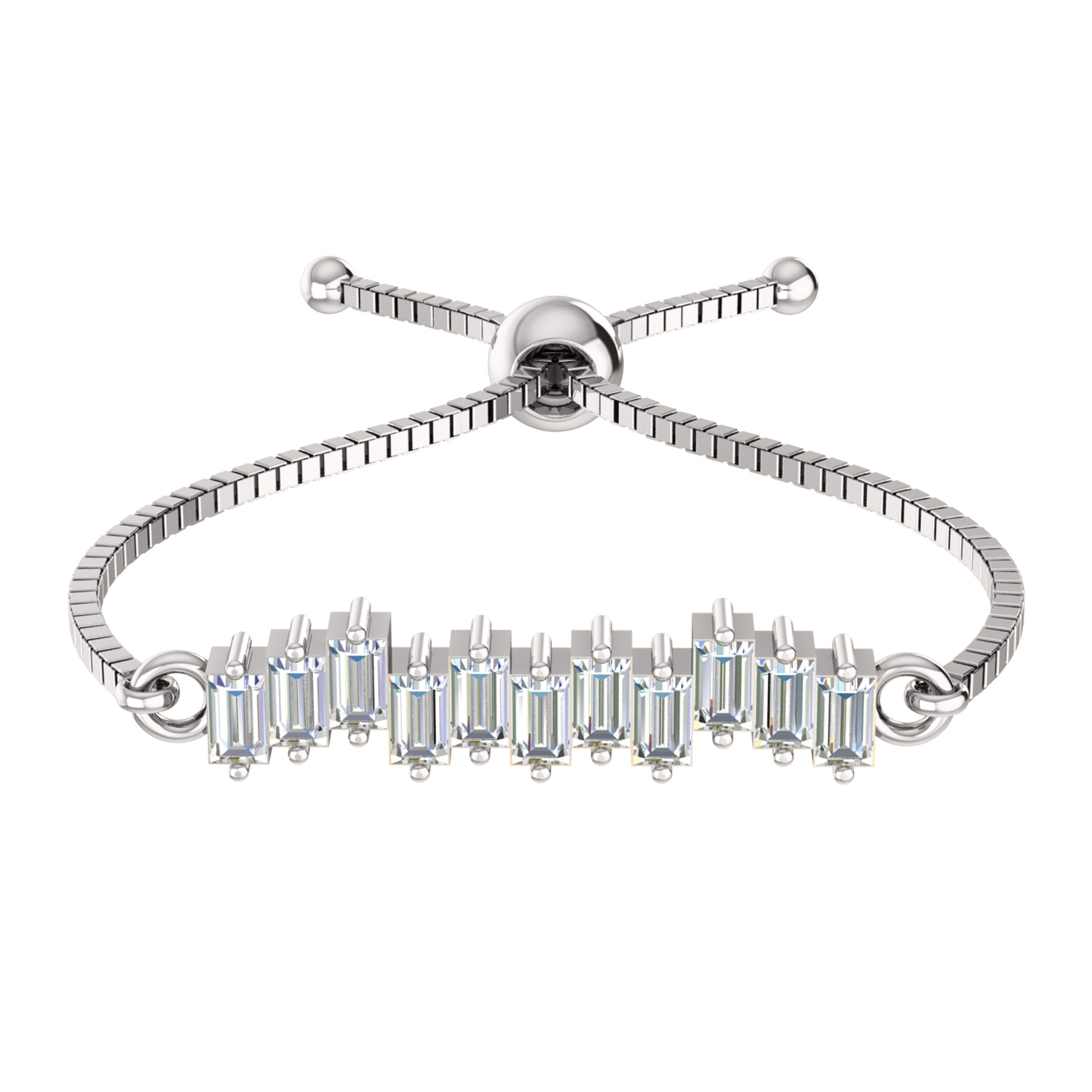 RKC-Moissanit-Charm-Geschenk-Bolo-Armband, 14 Karat rosévergoldet, Gewicht 3 g