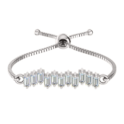 RKC-Moissanit-Charm-Geschenk-Bolo-Armband, 14 Karat rosévergoldet, Gewicht 3 g