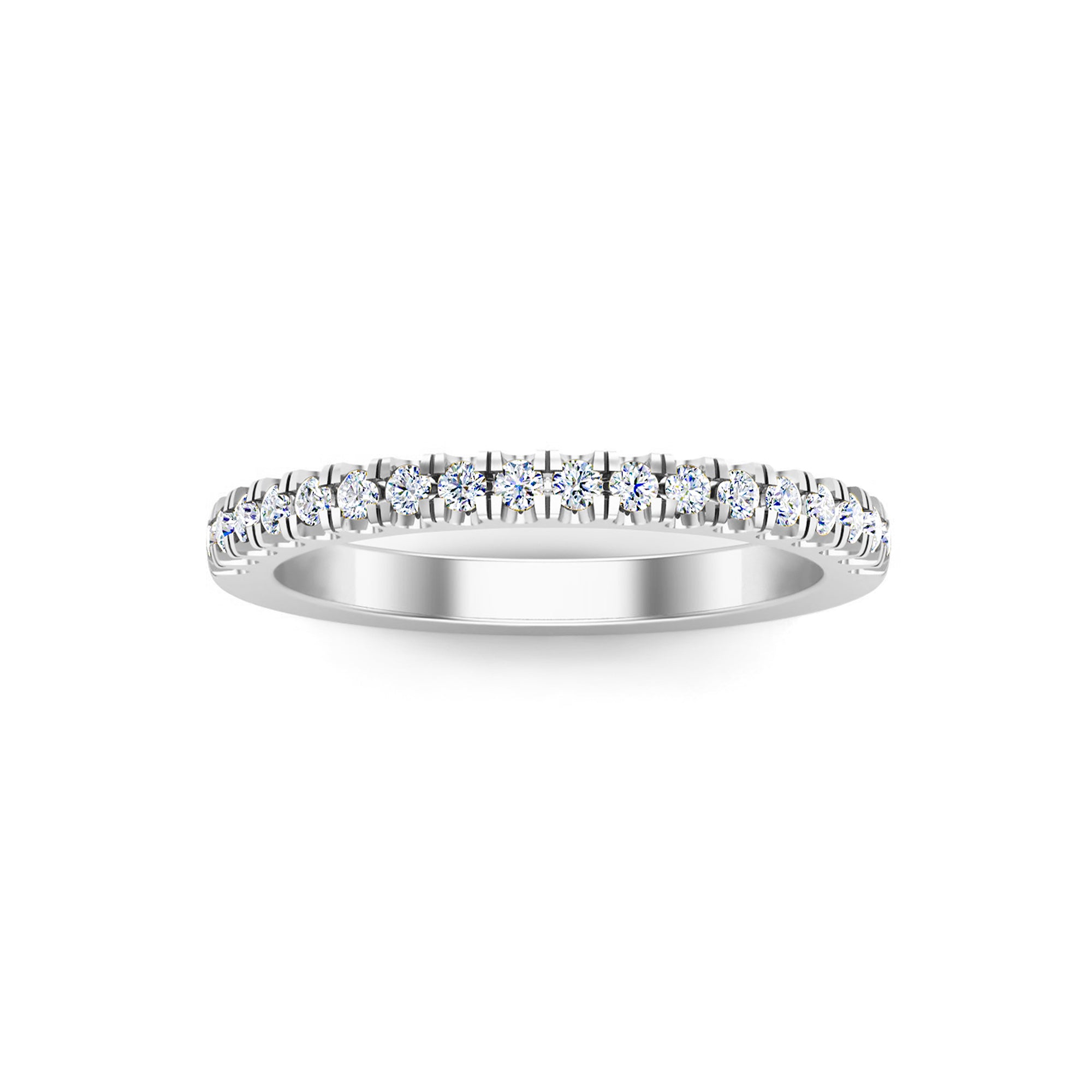 RKC Moissanit Rundschliff Half Eternity Bandring 925 Silber