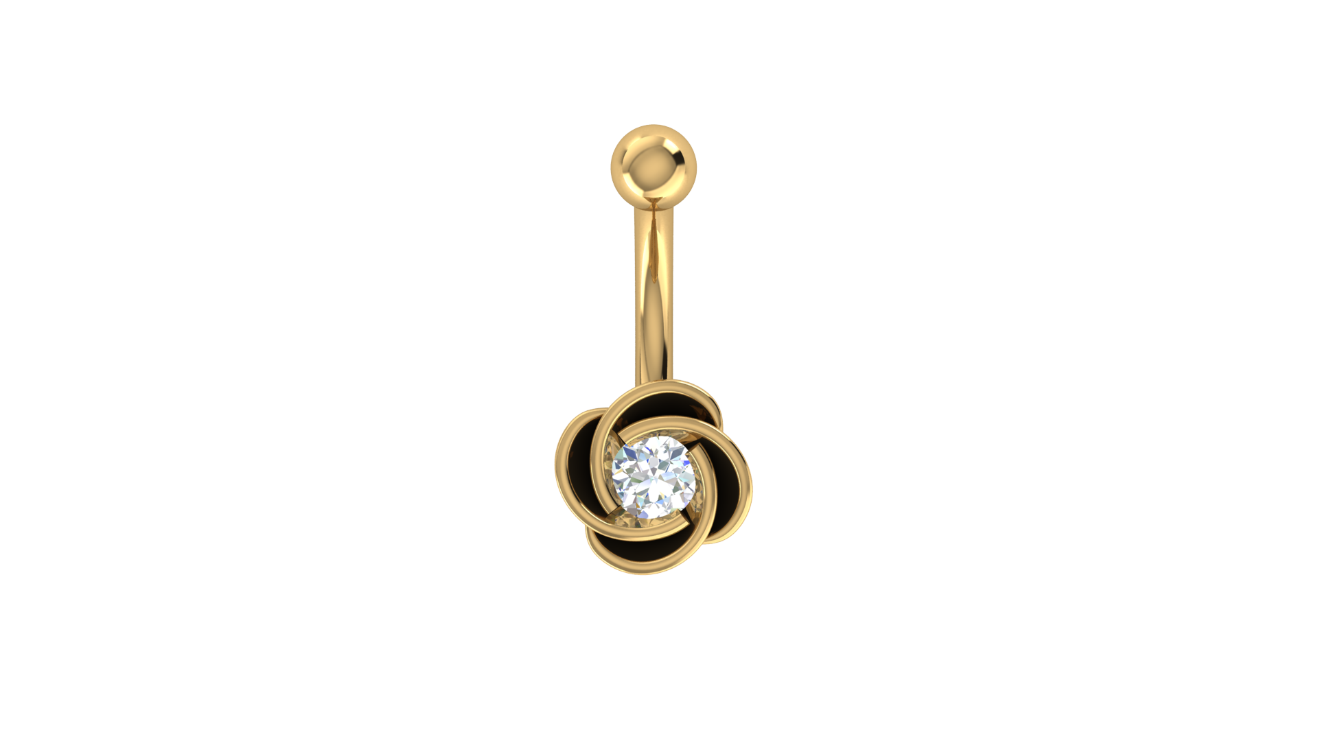 RKC JEWELRY Damen-Bauchnabelschmuck aus 925er Sterlingsilber, 14 Karat Gelbgold vergoldet, Produktgewicht: 1,00 g