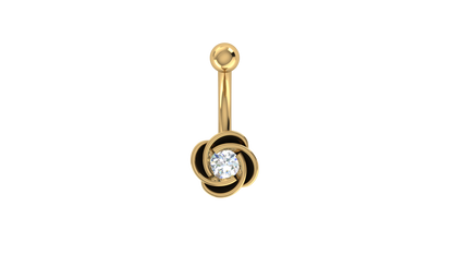 RKC JEWELRY Damen-Bauchnabelschmuck aus 925er Sterlingsilber, 14 Karat Gelbgold vergoldet, Produktgewicht: 1,00 g