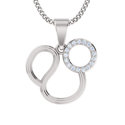 Ciondolo con segno del leone in moissanite da 0,085 ct RKC, gioielli in argento 925, placcato in oro rosa 14 carati, 3,40 g, altezza 18,50 mm