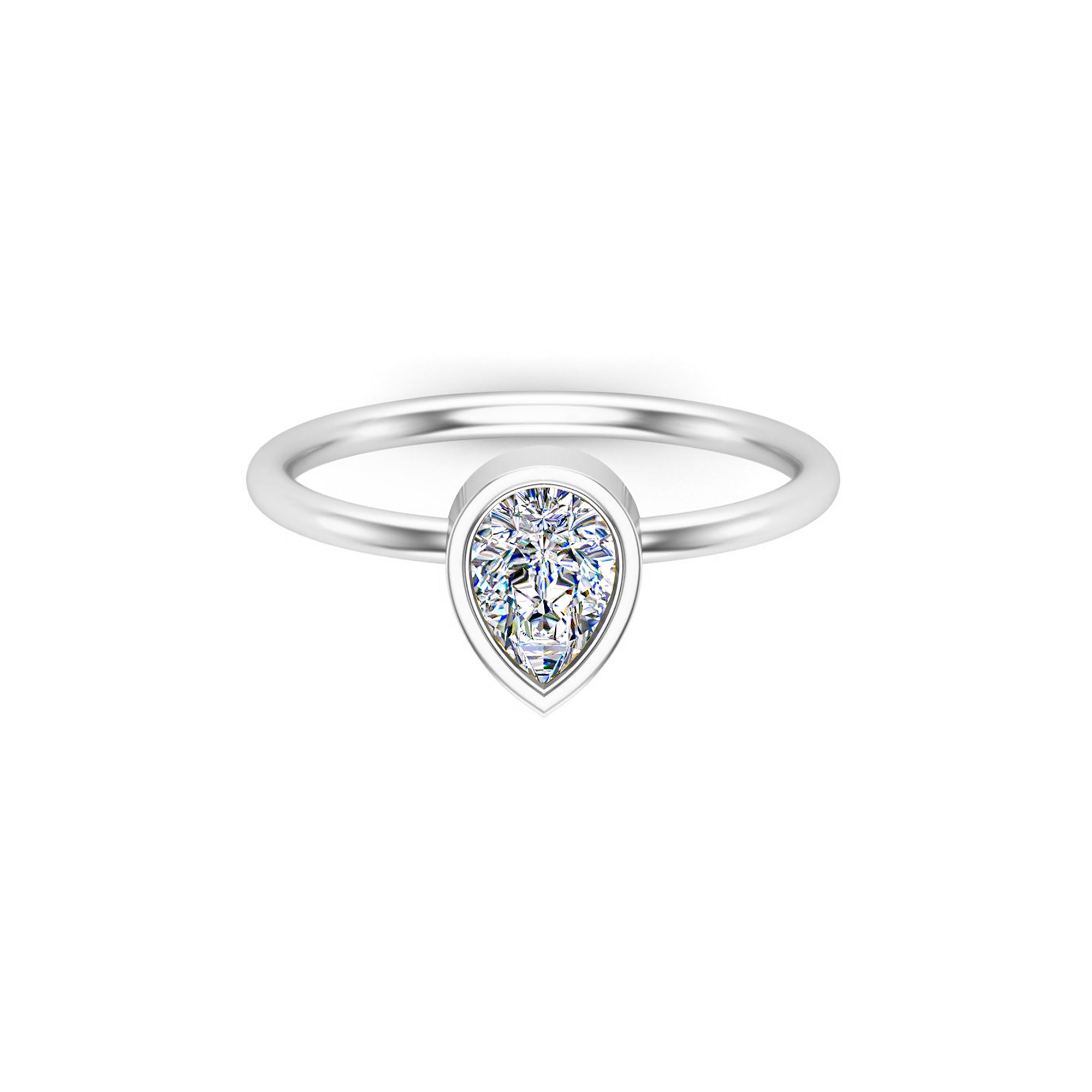 Anello nuziale solitario in moissanite con taglio a pera RKC per lei Anello di promessa in argento 925 placcato in oro rosa 14 carati Peso 2 g
