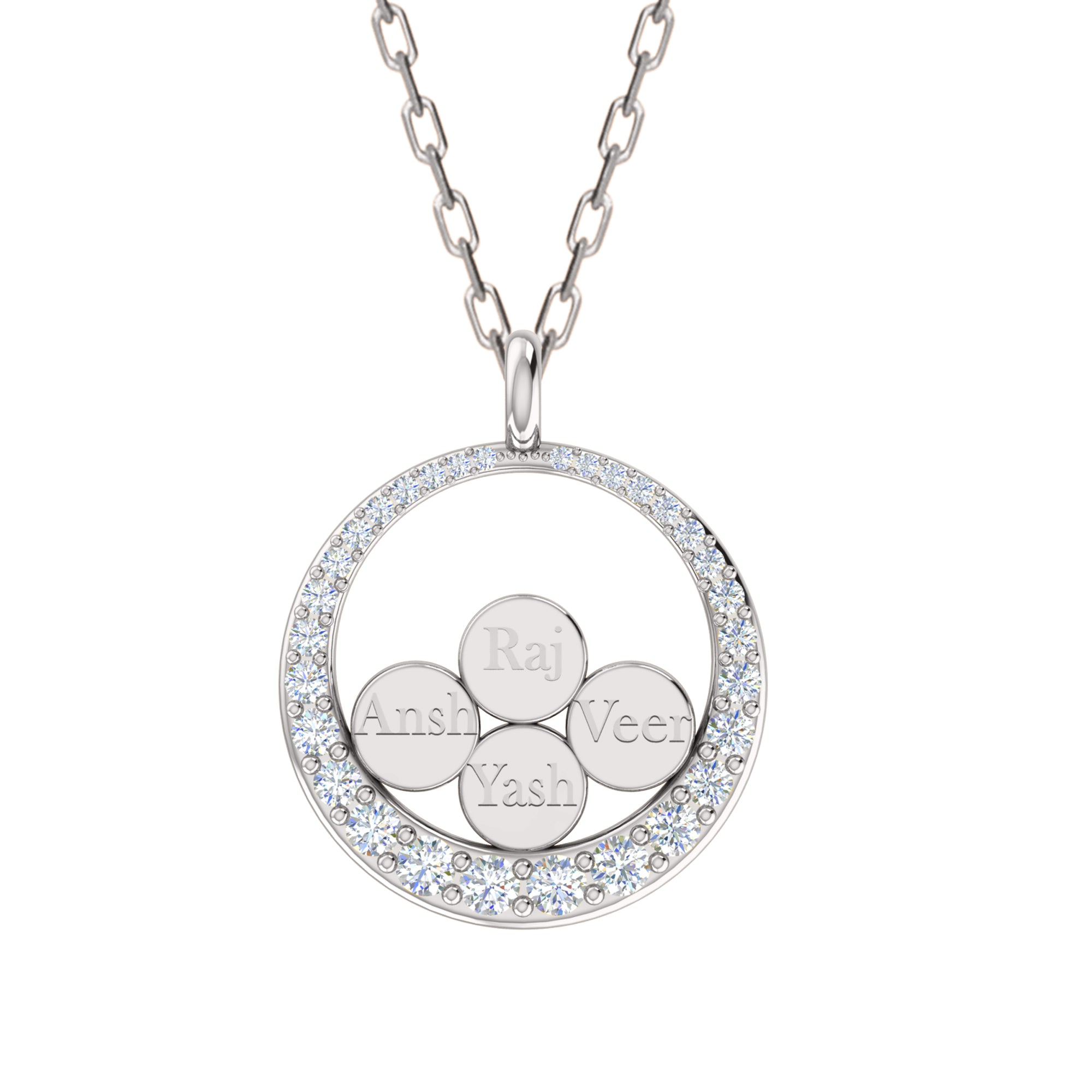 Ciondolo con nome Moissanite da 0,68 ct, gioielli in argento 925, placcato in oro giallo 14 carati, peso 5,10 g, altezza 24,80 mm