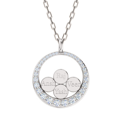 Ciondolo con nome Moissanite da 0,68 ct, gioielli in argento 925, placcato in oro giallo 14 carati, peso 5,10 g, altezza 24,80 mm