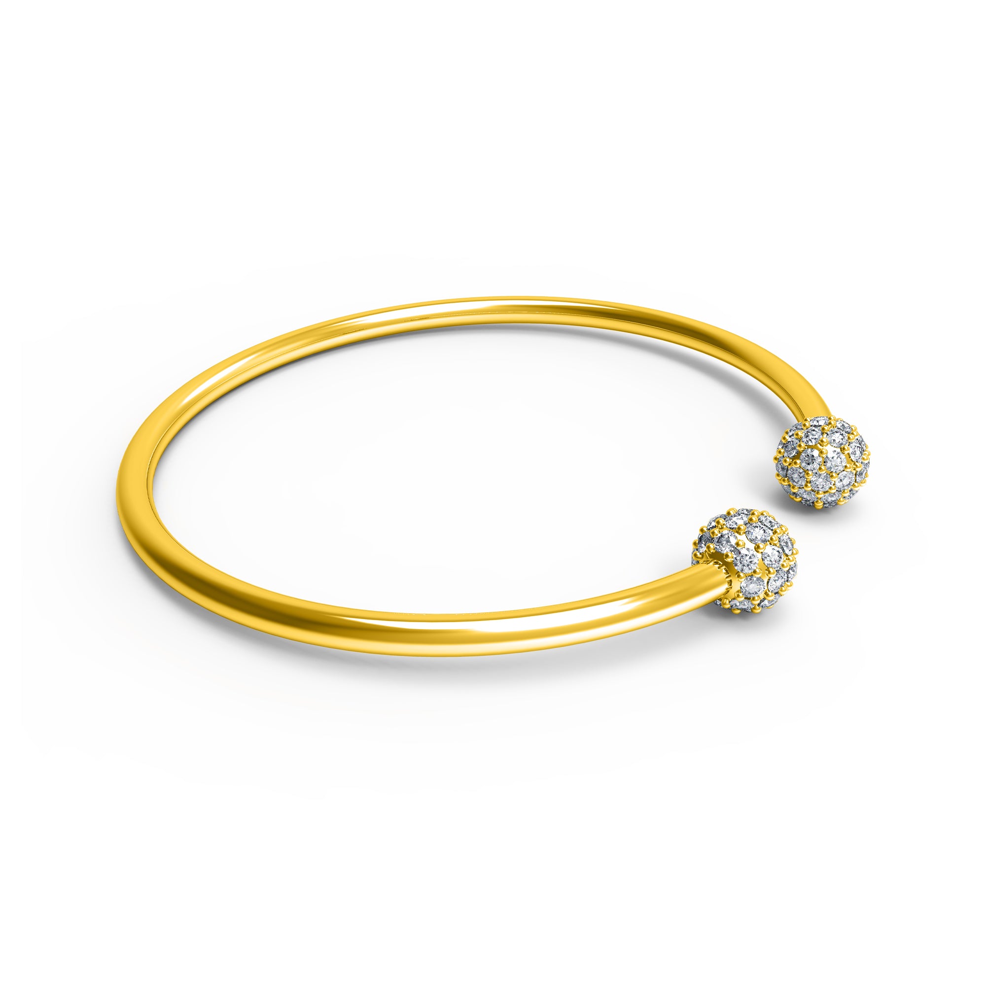 RKC Damen-Armreif aus 925er-Sterlingsilber, 1,08 Karat Moissanit, 14 Karat Roségold vergoldet, Gewicht 9,00 g, Höhe 50,00 mm