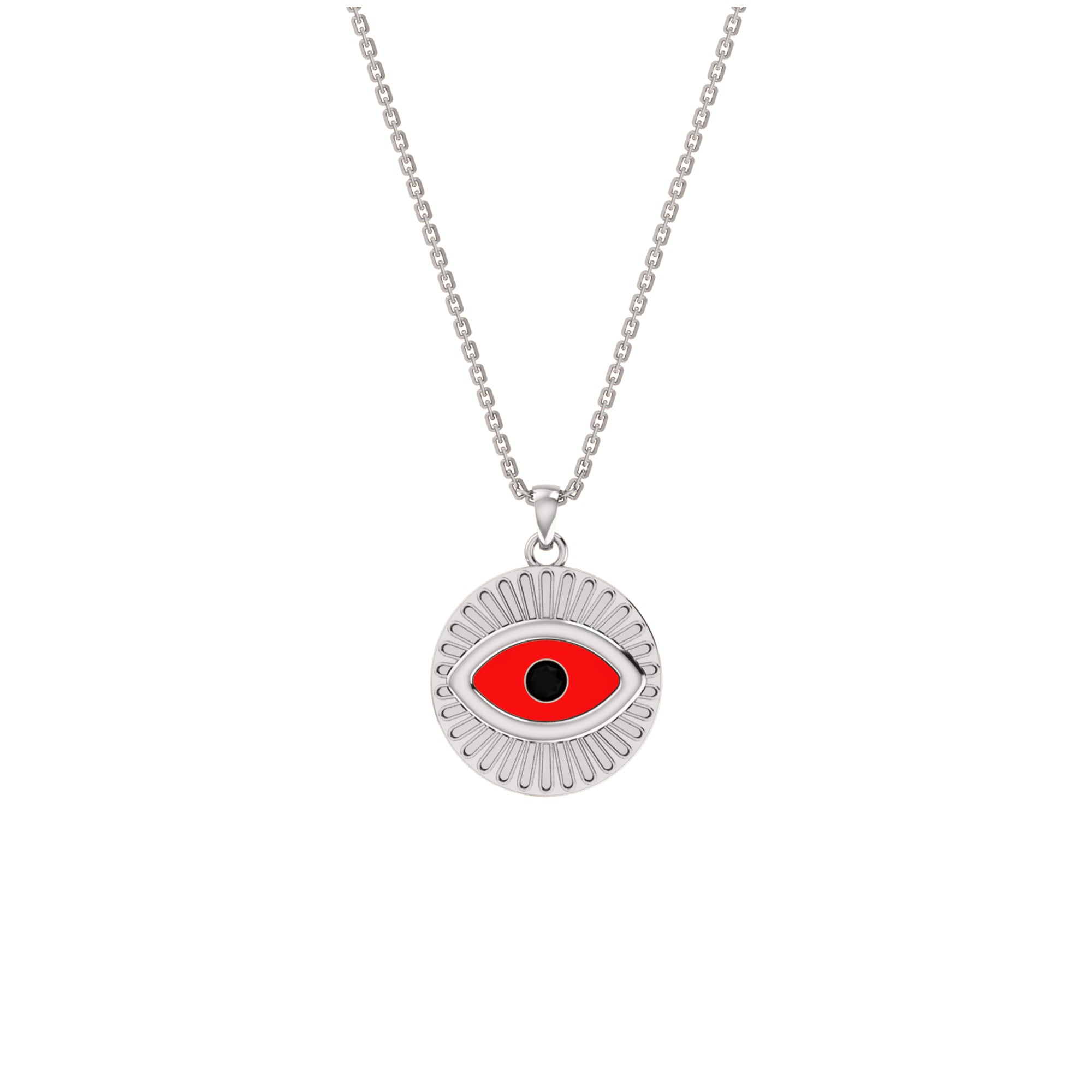 RKC 0,17 CT Emaille Evil Eye Anhänger 925 Silber 14K Gelbgold plattiert, Gewicht 5,80 GM, Höhe 20,00 MM