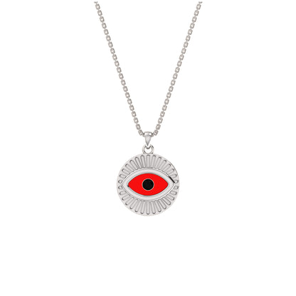RKC 0,17 CT Emaille Evil Eye Anhänger 925 Silber 14K Gelbgold plattiert, Gewicht 5,80 GM, Höhe 20,00 MM