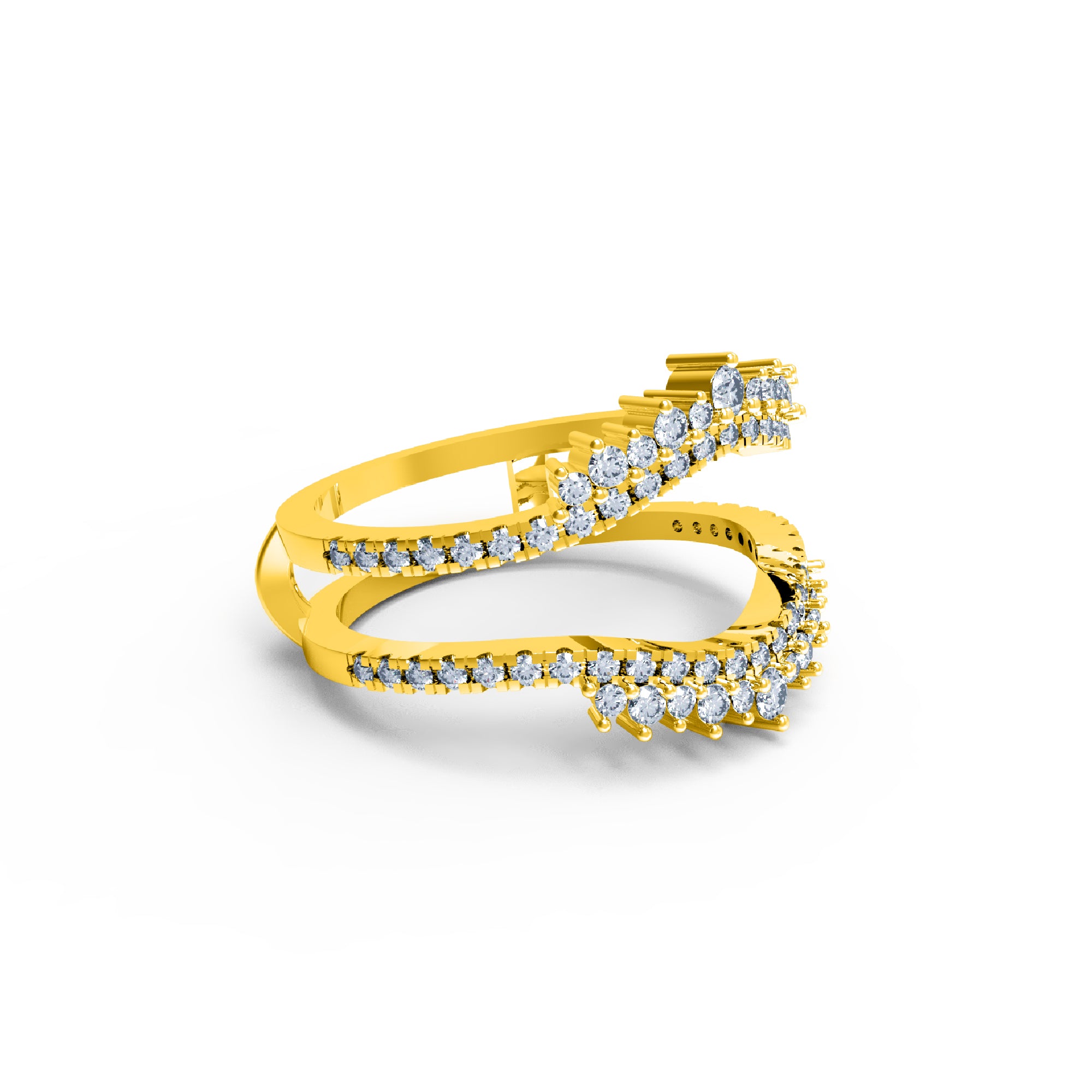 RKC Moissanit Enhancer Guard Ring für Damen, Ehering, 925er Silber, 14 Karat Gelbgold vergoldet, Gewicht 3,80 g, Breite 6 mm