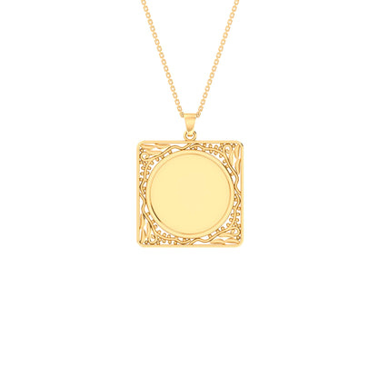 RKC Frame For Photo Personalised Memory Necklace Pendant 14k Gold Plated Silver