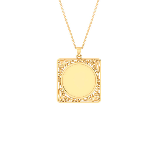 RKC Frame For Photo Personalised Memory Necklace Pendant 14k Gold Plated Silver