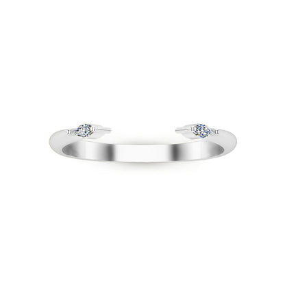 RKC Marquise Cut Moissanit Zwei-Steine-Ring für Damen mit offenem Band, 925er-Sterlingsilber, Gelbgold mit einem Gewicht von 1,70 g, Breite 2,40 mm