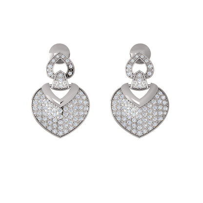 RKC 925 Silber Moissanit Funkelnder Tropfen-Ohrhänger, rosévergoldet, 1,2 CT, Höhe 24,50 mm