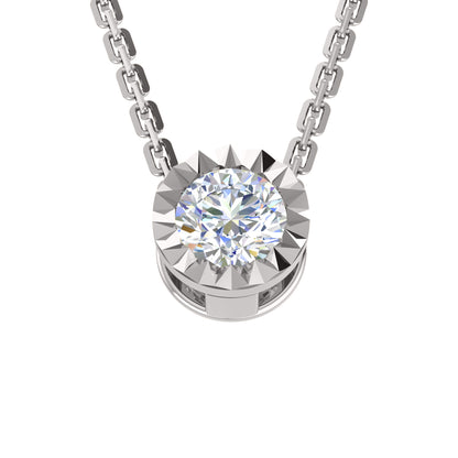 RKC 0,50 Karat Moissanit-Solitär-Anhänger, 925er Silberschmuck, 14 Karat Weißgold vergoldet, Gewicht 2,60 g
