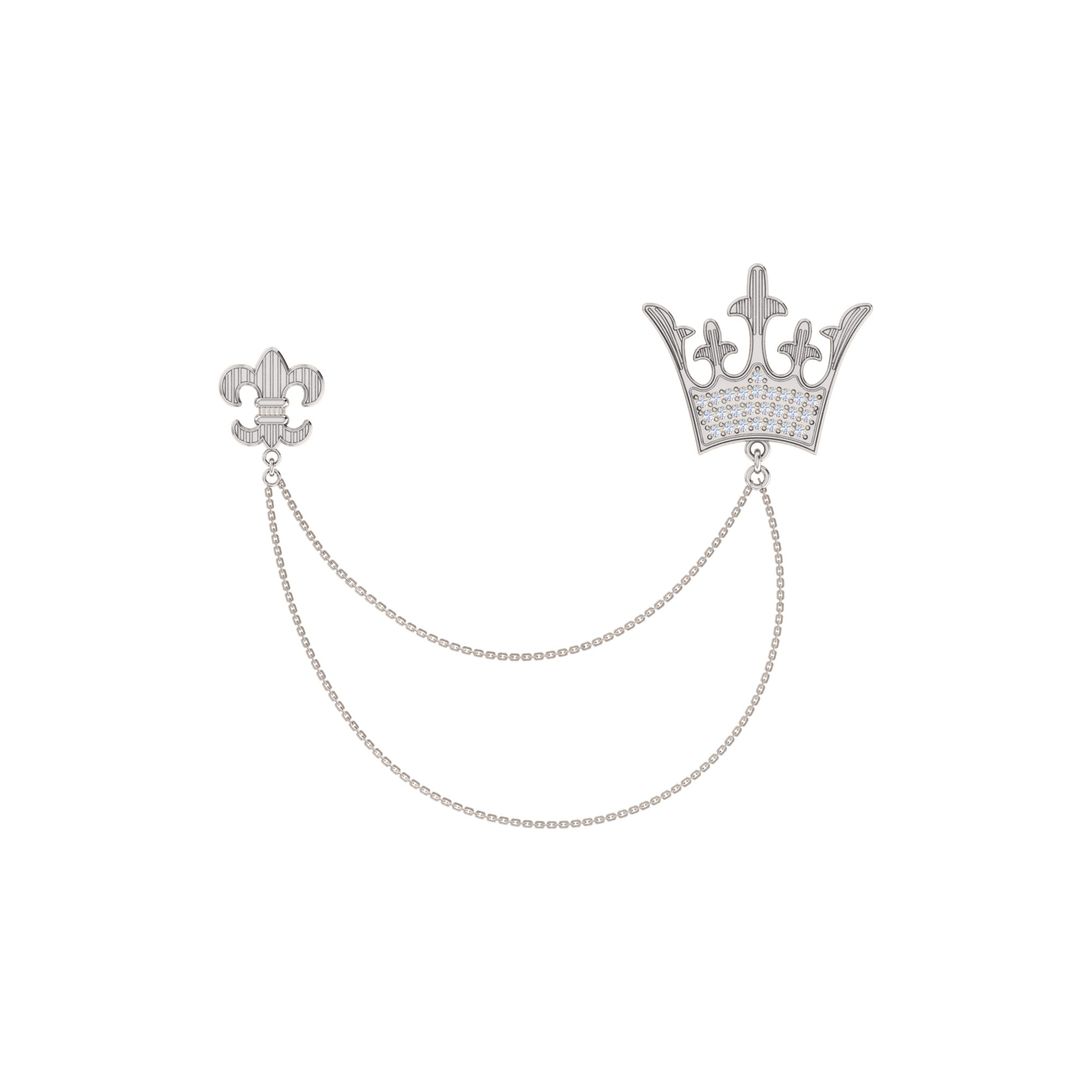 RKC 1,35 Karat 925er Sterlingsilber-Moissanit-Kronenbrosche, 14 Karat Gelbgold vergoldet, Produktgewicht 10,00 g