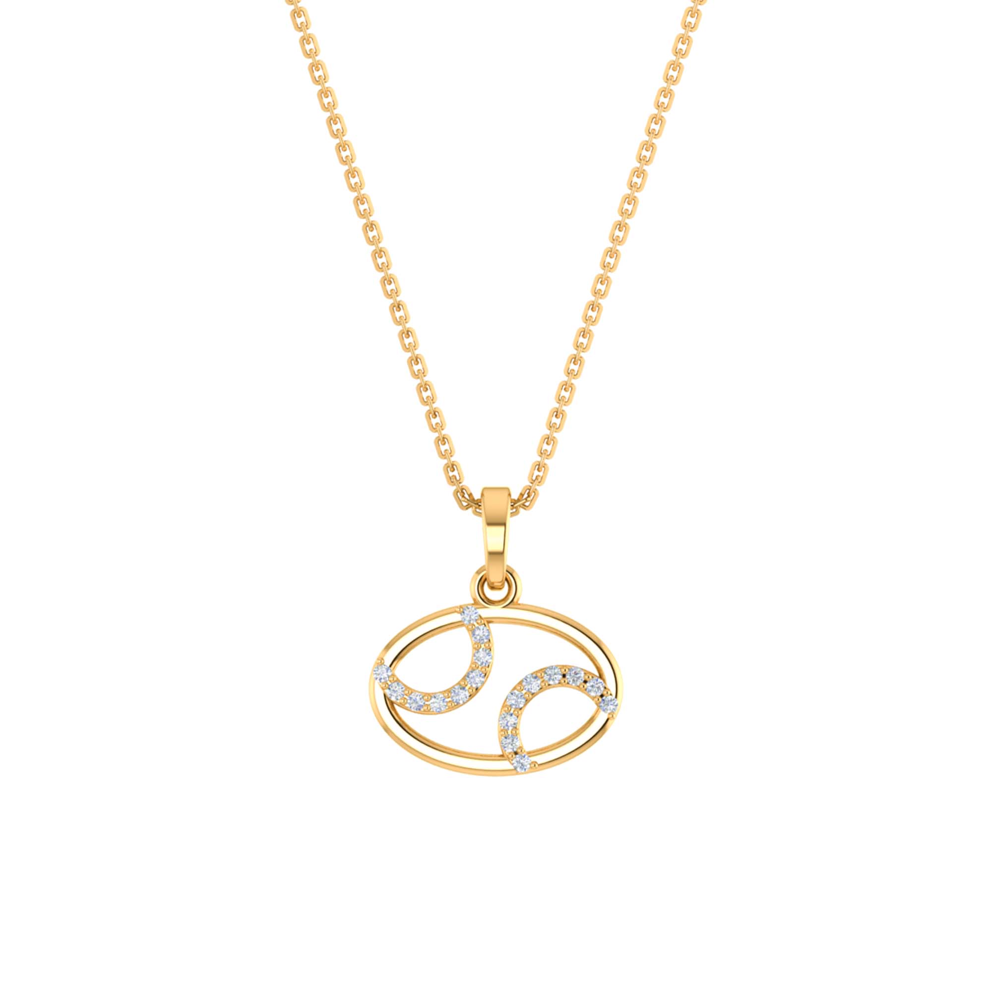 RKC Rose Gold Oval Shape Charming Pendant With Chain