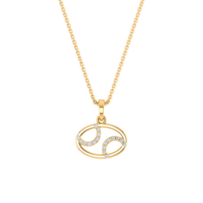 RKC Rose Gold Oval Shape Charming Pendant With Chain