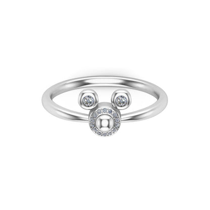RKC Moissanit Tiny Cute Ring 925 Silber Damenring 14K Gelbgold plattiert, Gewicht 2,30 g, Breite 1,70 mm