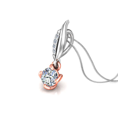 RKC 925 Sterling Silber Solitär-Blumen-Moissanit-Anhänger mit vier Zinken, 14 Karat Weißgold vergoldet