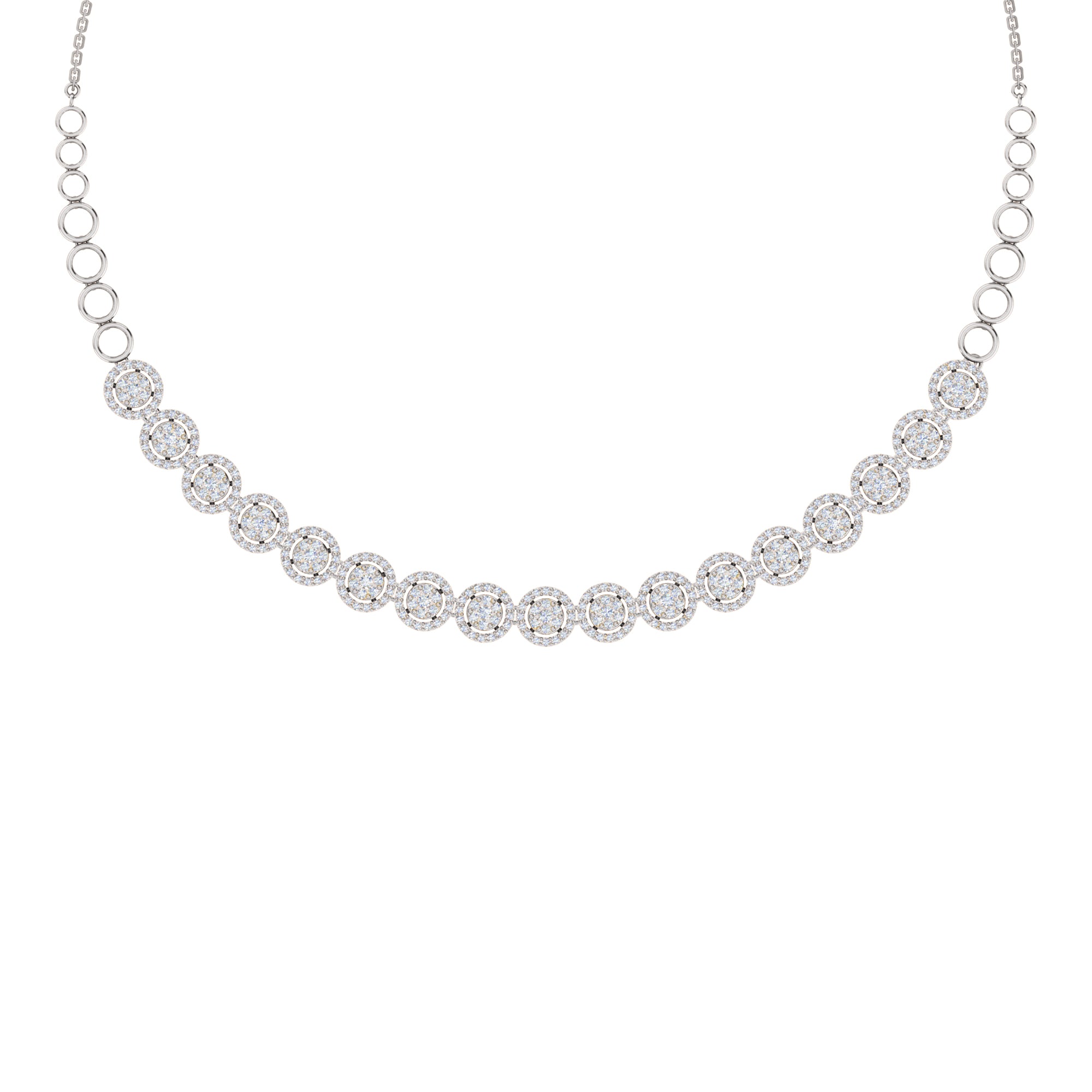 RKC 3,8 CT Moissanit Charming Halskette 925 Silber 14k Roségold vergoldet Produktgewicht 12,00 GM
