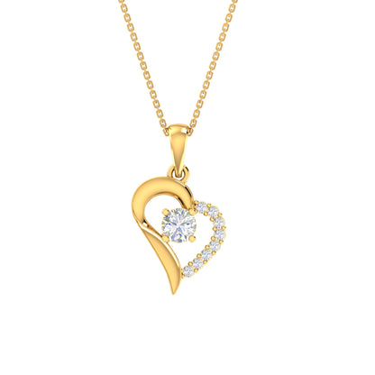 RKC Rose Gold Moissanite Heart Pendant With Link Chain Gift For Girls 925 Silver Weight 5.50 gm