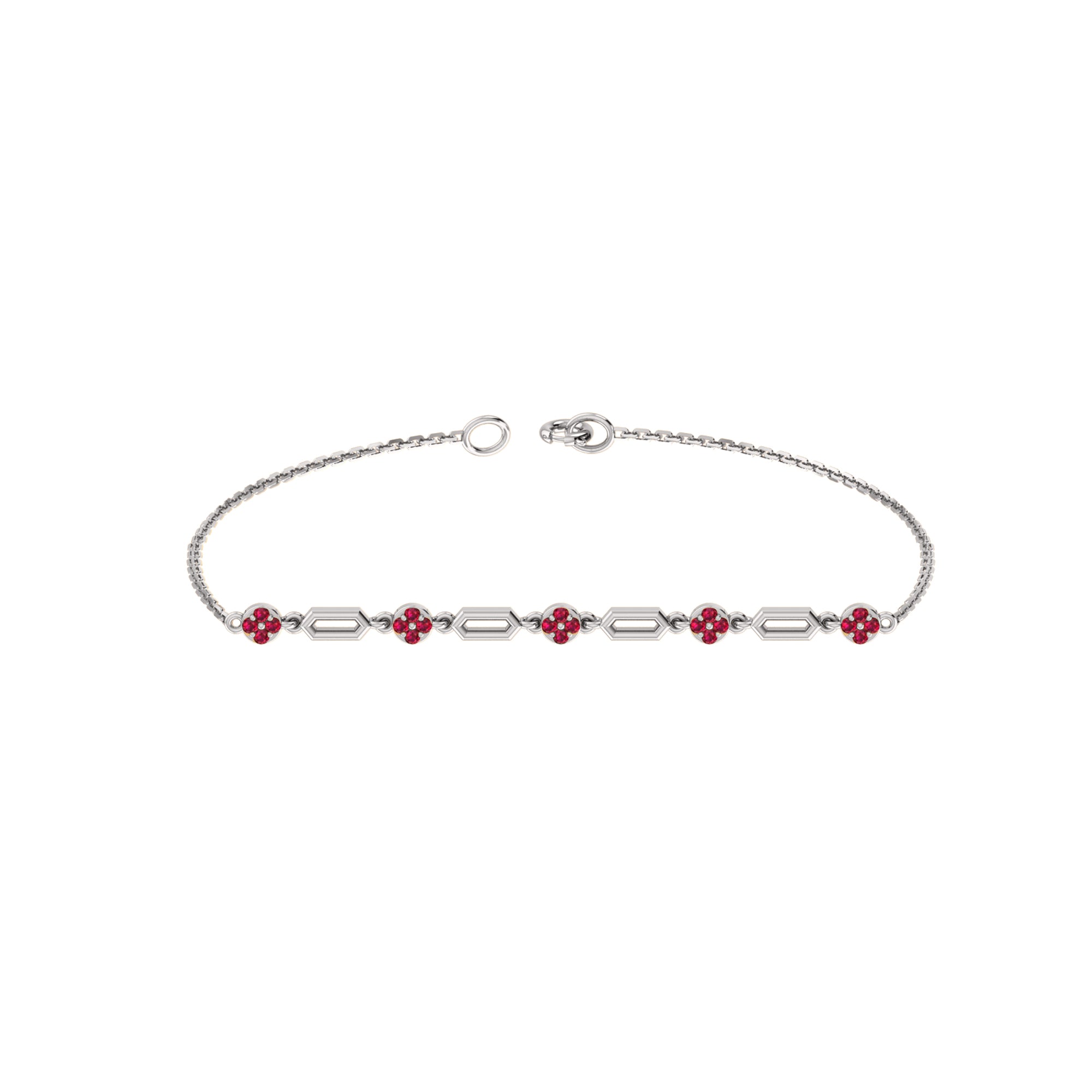 RKC 925 Sterling Silber 0,3 CT Edelstein für Damenarmband, 14 Karat Roségold vergoldet, Gewicht 3,70 GM