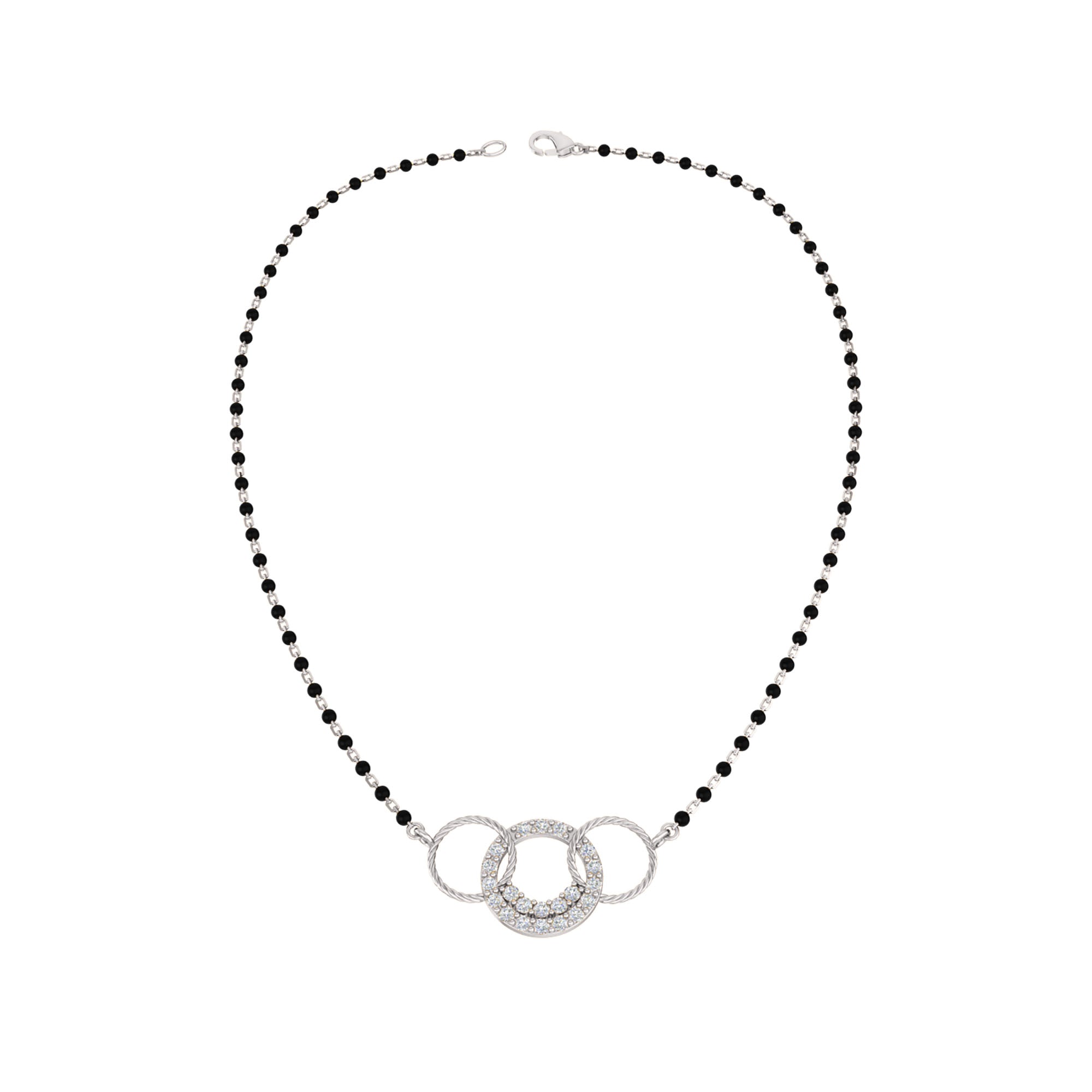 RKC 1,26 Karat Moissanit für Damen, Mangalsutra, 925er Silber, 14 Karat Gelbgold vergoldet, Produktgewicht: 4,50 g, Höhe: 15,50 mm