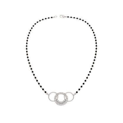 RKC 1,26 Karat Moissanit für Damen, Mangalsutra, 925er Silber, 14 Karat Gelbgold vergoldet, Produktgewicht: 4,50 g, Höhe: 15,50 mm