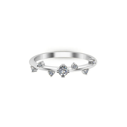 Anello a fascia da donna delicato RKC Moissanite in argento sterling 925 placcato in oro rosa su anello peso 1,40 g larghezza 1,60 mm
