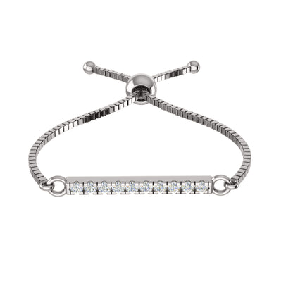 Bracciale regolabile Bolo da donna multiplo in argento sterling RKC 925 con peso di carati 0,2 CT, placcato in oro giallo 14 carati, peso del prodotto 2,80 GM