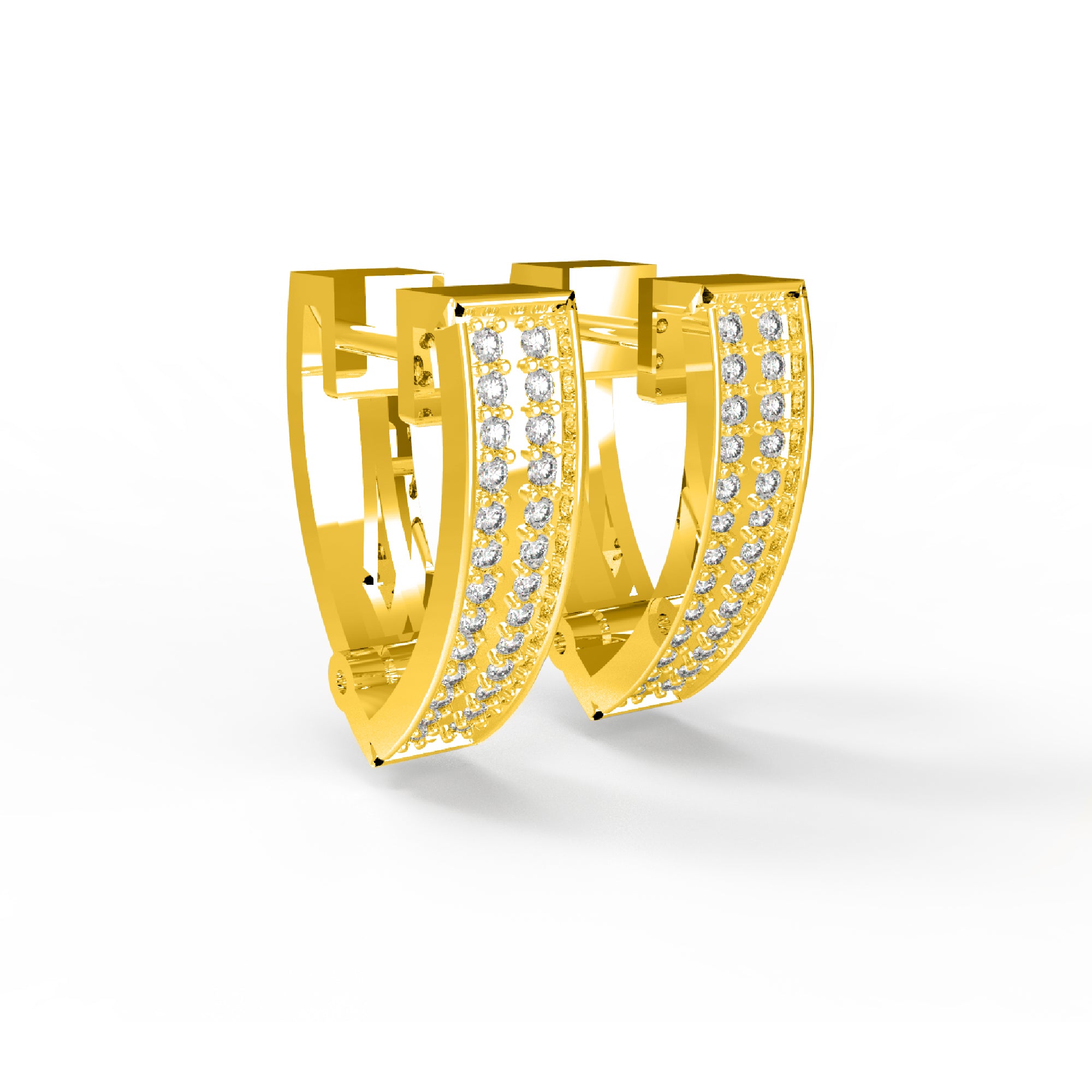 RKC 925 Sterling Silber Clip-on Creolen-Ohrring für Damen, 14 Karat Gelb, Produktgewicht: 4,00 GM, Höhe: 15,50 mm