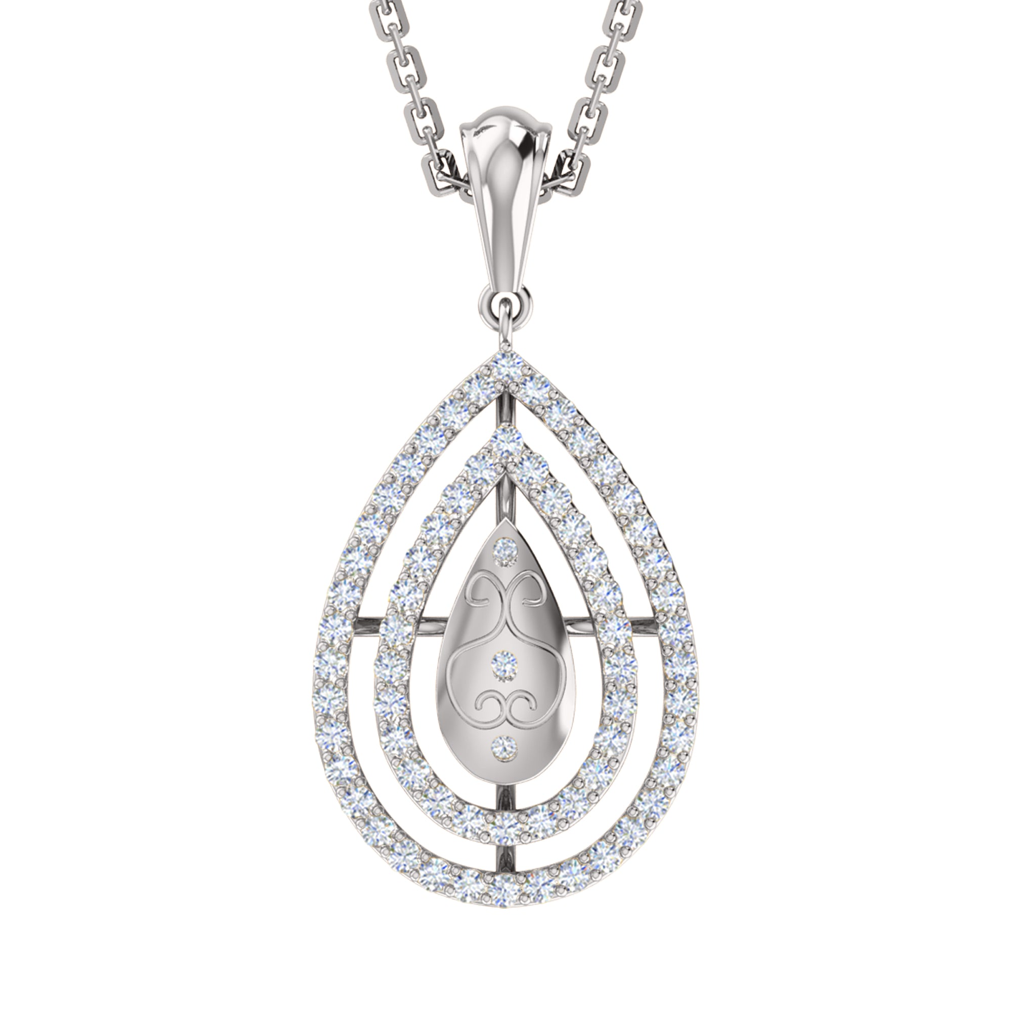 RKC Ciondolo a goccia in moissanite da 0,65 ct, gioielli in argento 925, placcato in oro giallo 14 carati, peso 5 g, altezza 31 mm