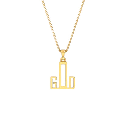 RKC GOD Initial Name 14k Yellow/Rose/White Gold Plated Pendant Necklace Weight 3.5 Gm And Length 22mm